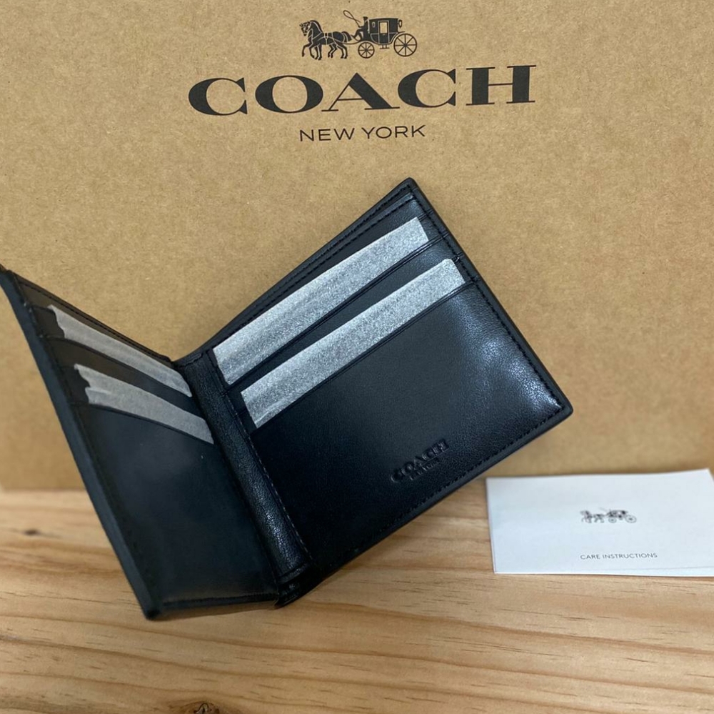 ⚜COACH Double Billfold Wallet In Signature Canvas - Picture 2 of 5